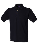 Classic cotton piqué polo with stand-up collar — Navy*†