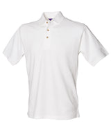 Classic cotton piqué polo with stand-up collar — White*†