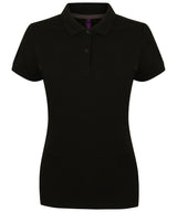 Women's micro-fine piqué polo shirt — Black