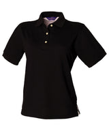 Women's classic cotton piqué polo shirt — Black