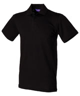 Stretch piqué polo shirt — Black
