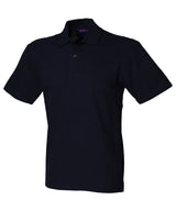 Stretch piqué polo shirt — Navy