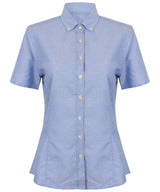 Women's modern short sleeve Oxford shirt — Blue