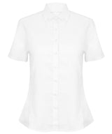 Women's modern short sleeve Oxford shirt — White