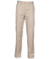 65/35 flat fronted chino trousers — Stone