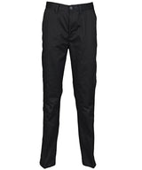 Women's 65/35 flat fronted chino trousers — Black