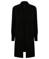 Women's longline open cardigan — Black