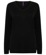 Women's 12 gauge v-neck jumper — Black