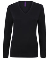 Women's 12 gauge v-neck jumper — Navy