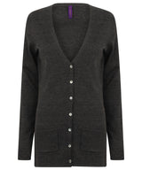 Women's v-button cardigan — Grey Marl