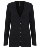 Women's v-button cardigan — Navy