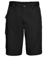 Polycotton twill workwear shorts — Black