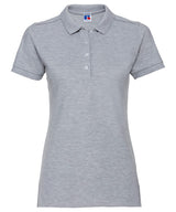 Women's stretch polo — Light Oxford