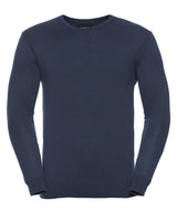 V-neck knitted sweater — French Navy