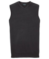 V-neck sleeveless knitted sweater — Black