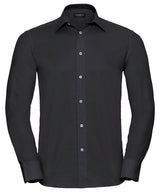 Long sleeve easycare tailored Oxford shirt — Black