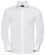 Long sleeve easycare tailored Oxford shirt — White