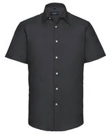 Short sleeve easycare tailored Oxford shirt — Black