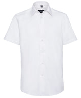 Short sleeve easycare tailored Oxford shirt — White