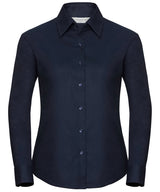 Women's long sleeve easycare Oxford shirt — Bright Navy