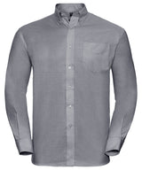 Long sleeve easycare Oxford shirt — Silver