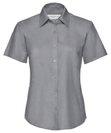 Women's short sleeve Oxford shirt — Silver