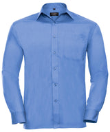 Long sleeve polycotton easycare poplin shirt — Corporate Blue