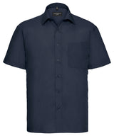 Short sleeve polycotton easycare poplin shirt — French Navy