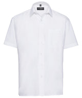 Short sleeve polycotton easycare poplin shirt — White
