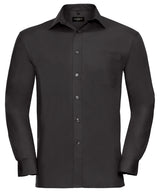 Long sleeve pure cotton easycare poplin shirt — Black