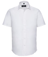 Short sleeve easycare fitted shirt — White