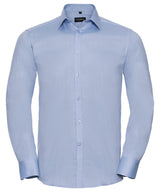 Long sleeve herringbone shirt — Light Blue