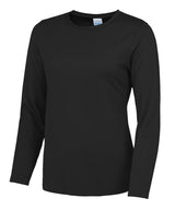 Women's long sleeve cool T — Jet Black