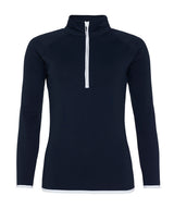 Women's cool ½ zip sweatshirt — French Navy/Arctic White