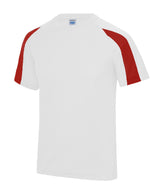 Kids contrast cool T — Arctic White/Fire Red