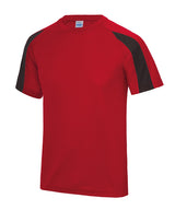 Kids contrast cool T — Fire Red/Jet Black
