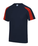 Kids contrast cool T — French Navy/Fire Red