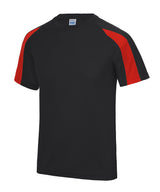 Kids contrast cool T — Jet Black/Fire Red