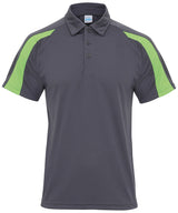 Contrast cool polo — Charcoal/Lime Green