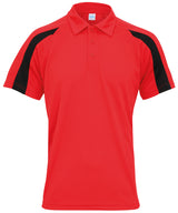 Contrast cool polo — Fire Red/Jet Black