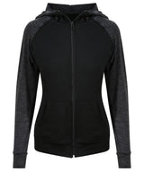 Women's cool contrast zoodie — Black/Black Slate Melange