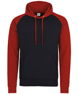 Baseball hoodie — Jet Black/Fire Red