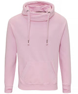 Cross neck hoodie — Baby Pink