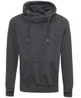 Cross neck hoodie — Charcoal