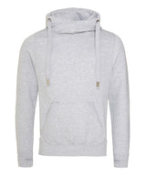 Cross neck hoodie — Heather Grey