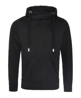 Cross neck hoodie — Jet Black