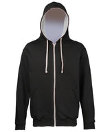 Varsity zoodie — Jet Black/Heather Grey
