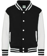 Kids varsity jacket — Jet Black/White