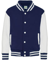 Kids varsity jacket — Oxford Navy/White