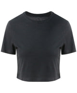 Women's triblend cropped T — Solid Black